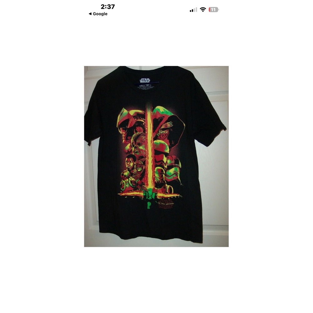 Star Wars The Force Awakens Graphic T-Mens XL Black Mad Engine Kylo Ren Rey